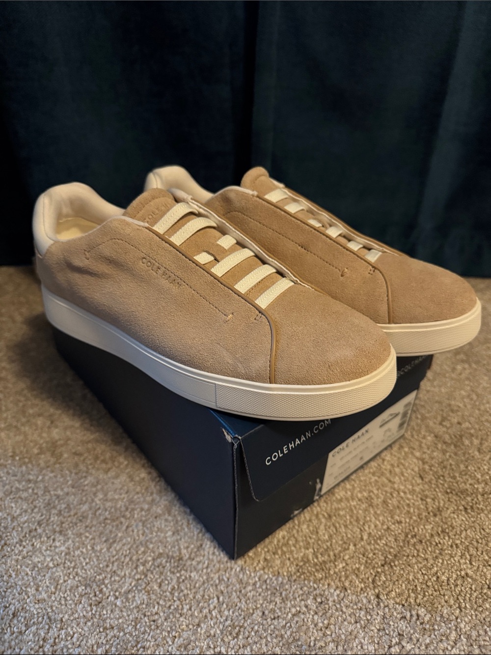 Cole Haan Women's Suede Sneakers in Tan and White